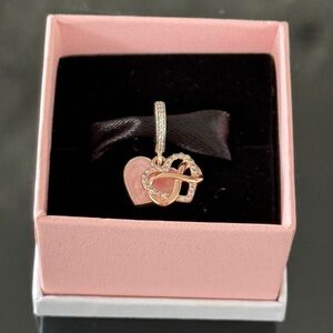 PANDORA New Sparkling Infinity Heart Dangle Charm